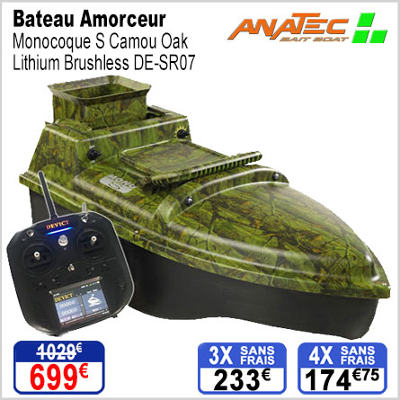 Bateau Amorceur Anatec Monocoque S Camou Oak Lithium Brushless DE-SR07