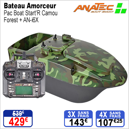 Bateau Amorceur Anatec Pac Boat Start’R Camou Forest + AN-i6X