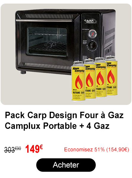 Pack Carp Design Four à Gaz Camplux Portable + 4 Gaz