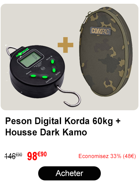 Peson Digital Korda 60kg + Housse Dark Kamo