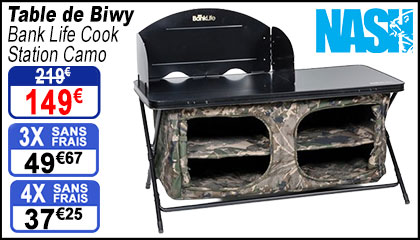 Table de Biwy Nash Bank Life Cook Station Camo