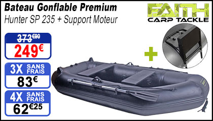 Bateau Gonflable Faith Premium Hunter SP 235 + Support Moteur
