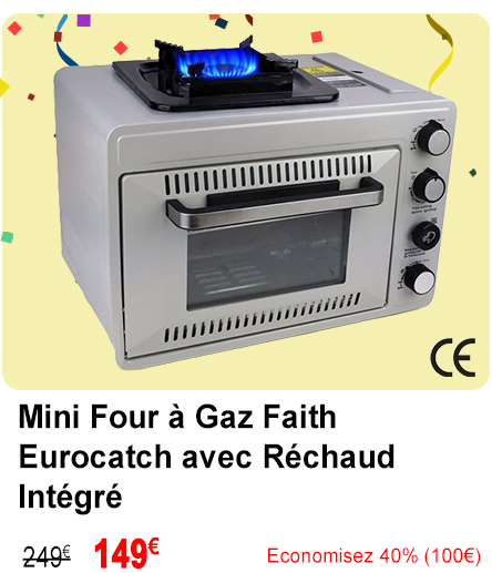 Mini Four à Gaz Faith Eurocatch avec Réchaud Intégré